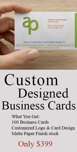 custom designed business cards packages starting at $399